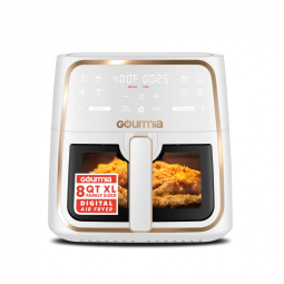 Fritadeira elétrica Air Fryer Gourmia 7,6 L Branca Janela Transparente 1700W 110V
