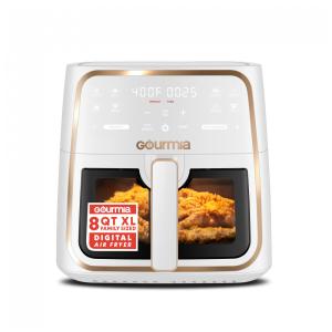 Fritadeira elétrica Air Fryer Gourmia 7,6 L Branca Janela Transparente 1700W 110V