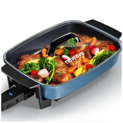 Panela Elétrica Skillet 7L Nuwave Medley XL Azul Digital Antiaderente Cerâmica PFAS Free com Tampa de Vidro 110V