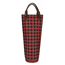Sacola Térmica para Vinho Tirrinia, Prática e Estilosa, Ideal para Viagens e Piqueniques, Presente Ideal para Amantes de Vinho - Xadrez
