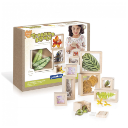 Blocos de Observação Guidecraft Treasure Blocks Transparente Janelas Acrílicas Removíveis Madeira 8 Peças XGC-G3084