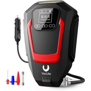 VacLife Mini Compressor de Ar Elétrico Automotivo Portátil 12V 50 PSI c/ Luz LED.
