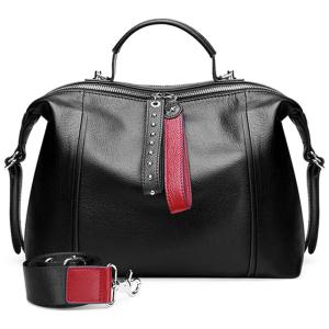 Iswee Bolsa de Couro para Mulheres Crossbody, Preta