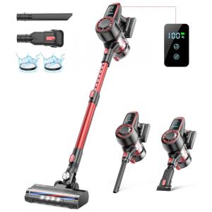 Aspirador de Pó sem Fio com Sucção Poderosa 30Kpa, 400W 110V, WLUPLE, Vermelho
