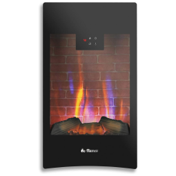 Lareira Elétrica de Embutir A70x40L com Controle Remoto e Chama Ajustável, 110V 1400W, TURBROINF28 WU, Preta