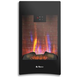 Lareira Elétrica de Embutir A70x40L com Controle Remoto e Chama Ajustável, 110V 1400W, TURBROINF28 WU, Preta