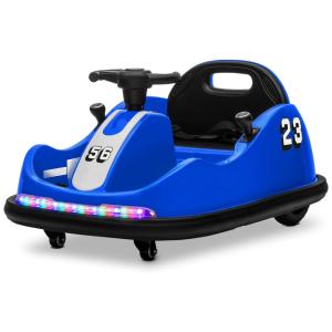 Carro Elétrico Infatil Bate Bate com Luzes LED, Controle Remoto, Rotação de 360º e 2 Modos de Condução Volante ou Joystick, 12V, Kidzone