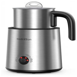 HadinEEon Espumador de Leite Elétrico e Automático em Aço Inoxidável, 110V, Prata