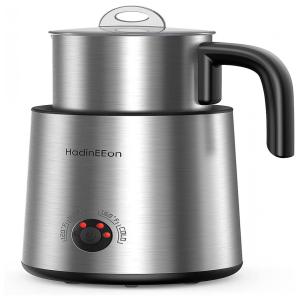 HadinEEon Espumador de Leite Elétrico e Automático em Aço Inoxidável, 110V, Prata