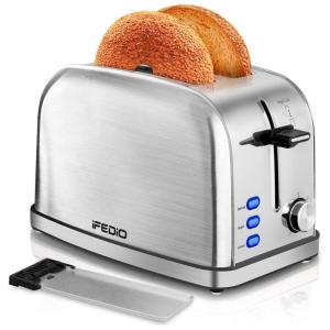 Torradeira Elétrica, Com 2 fatias, 110v, IFEDIO Toaster 2 Slice, Prateado