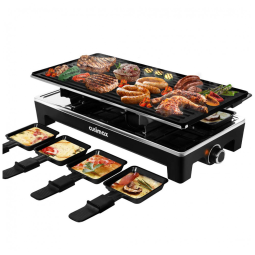 Churrasqueira Grill Elétrico Portátil 2 em 1 com Controle de Temperatura Ajustável, 110V 1500W, Cusimax, Preto