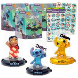 Kit 3 Lembrancinhas Lilo Stitch com 9 Mini Figuras Surpresa Domez para Crianças, Disney