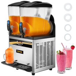 Máquina de Frozen VEVOR 30 Litros, Duplo Tanque em Aço Inox, Ideal para Estabelecimentos Comerciais e Uso Profissional