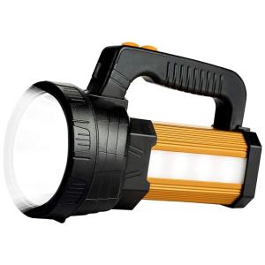 Lanterna LED Recarregável com Saída USB e 6.000 Lúmens, YBQZ, Dourada