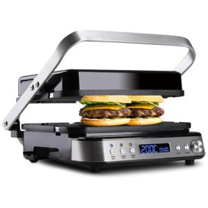 Churrasqueira Elétrica Grill Antiaderente com Placas Removíveis, 1600W, 110v, ARTESTIA, Prateado