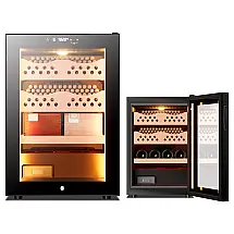 Humidor Elétrico DemCigar Preto 50L Termolétrico Cedro Espanhol 240V