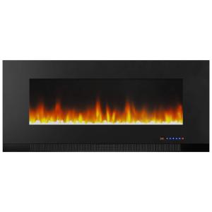 Lareira Elétrica de Embutir A51x106L com Controle Remoto e Digital, Luz LED 3D, 1500W, 110v, EF WM362 6A, Preto