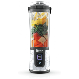 Liquidificador Portátil Ninja Blast, Sem Fio, Recipiente 530ml, Tampa Antivazamento com Bico, Branco Mármore, BC152MW, 7.