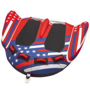 Boia Rebocável para 2 Pessoas, Carga Máx 154 kg com Drenagem, 4 Alças e Conector Rápido, ZOOMBROS, Azul e Vermelho