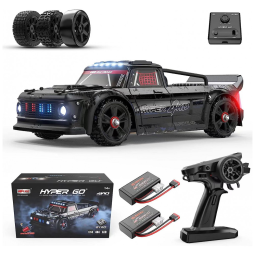 Carrinho de Controle Remoto até 42 km, h com 2 Baterias para Adultos, HYPER GO 14301, Preto