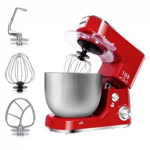 Batedeira Elétrica de Bancada 5 Litros com Proteção Contra Respingo e Acessórios, 110V 400W, Cusimax, Vermelho