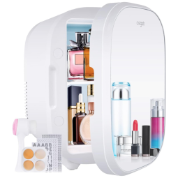 Mini Geladeira para Skincare Cegsin CR01 7 Litros com Espelho, 110V, 12V, Branca