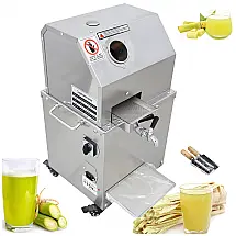 Moedor de Cana Elétrico Profissional com Três Rolos, até 300 KG, 110V, INTBUYING, Prata
