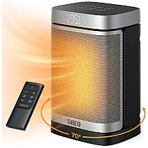 Aquecedor de Cerâmica Elétrico Portátil com Controle Remoto e Temporizador 12H, 1500W, 110v, DREO DR HSH004, Preto