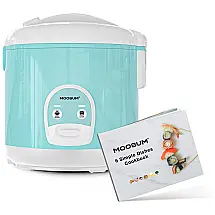 Panela de Arroz Elétrica 2,4 Litros em Aço Inoxidável com Vaporizador 110V, MOOSUM, Azul