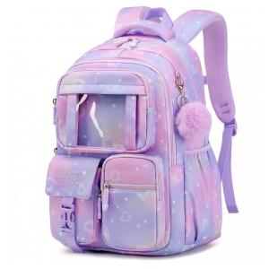 Mochila escolar PIG PIG GIRL roxa estilo ita bag, 21,8 L, com múltiplos bolsos
