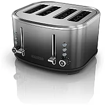 Torradeira 4 Fatias Controles Duplos e Acabamento Ombré, 1500W, 110v, BLACKDECKER TR4310FBD, Preto