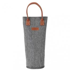 Bolsa Térmica para 1 Garrafa de Vinho, Porta-Garrafas de Vinho Acolchoado, Perfeito para Amantes de Vinho ou Presente de Casamento - Cinza