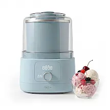 Máquina de Sorvete Martha Stewart 2 Quartos Azul Celeste Tampa Transparente Display LED 240V