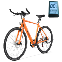 Bicicleta Elétrica ANCHEER para Adultos, 20MPH, Roda 700C, Bicicleta de Comuter com Bateria de 36V, Display Digital Central, Freios de Disco