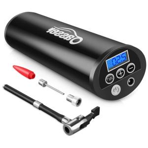 Mini Compressor de Ar Elétrico Automotivo Portátil 12V 150 PSI com LCD digital e Luz LED, OASSER P1, Preto