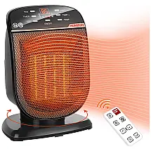 Aquecedor Elétrico com Controle Remoto e Temporizador, 110V, NUMIFUN, Preto