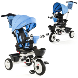 Triciclo Infantil para Passeio com Assento Ajustável 6 Estágios, Idade Recomendada 1 a 6 Anos, BOOWAY, Cinza