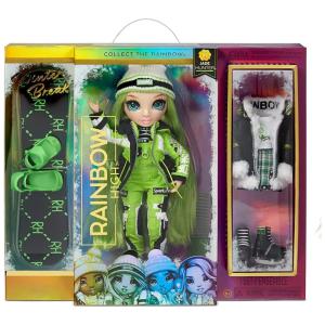 Boneca da Moda com 2 Roupas de Grife Snowboard e Acessórios, RAINBOW HIGH 574781EUC, Verde