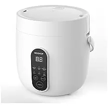 Mini Panela de Arroz 1,2L Portátil Antiaderente com Controle Inteligente, Temporizador e Função de Manter Quente, 110V, ROZKOP, Branca