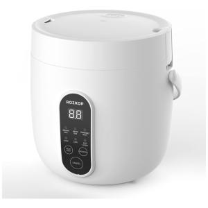 Mini Panela de Arroz 1,2L Portátil Antiaderente com Controle Inteligente, Temporizador e Função de Manter Quente, 110V, ROZKOP, Branca