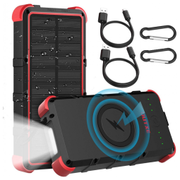 Powerbank Carregador Solar 24000mAh LED Prova dágua Nautica Camping
