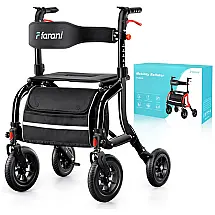 Andador para Idosos com Freios Ajustáveis e Cesto de Compras, Suporta 136 Kg, FARANI IF-M03B, Preto