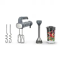Batedeira de Mão com 5 Velocidades e Acessórios Ninja CI105BRN Aço Inoxidável, 110V 750W Cinza