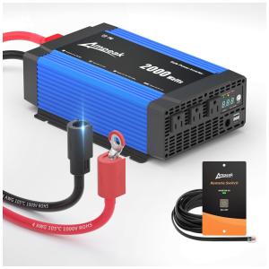 Ampeak Inversor Veicular 1000W 12V DC para 110V AC c, USB 2 Tomadas