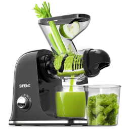 Centrifuga de Frutas com Função Reversa, Motor Silencioso e Mastigação Lenta, 110V 150W, SiFENE, Preta