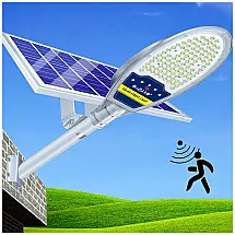 Luminária Solar Externa 10000 Lumens a Prova d 200W com Sensor de Movimento, DETARZINLED, Preto