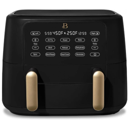 Air fryer Beautiful 9L dupla zona com divisor e bandejas crocantes Digital Touchscreen 1700W 110V preta