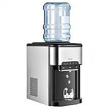 Máquina de Gelo Automática Portátil até 21kg, 24H, Cor, 110v, COSTWAY 10127US SL CYSE, Prateado
