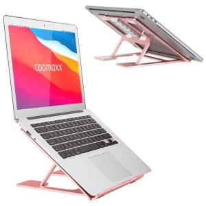 Suporte Ergonômico Laptop Ajustável Dobrável 25, 44Cm, COOMAXX, Rosa