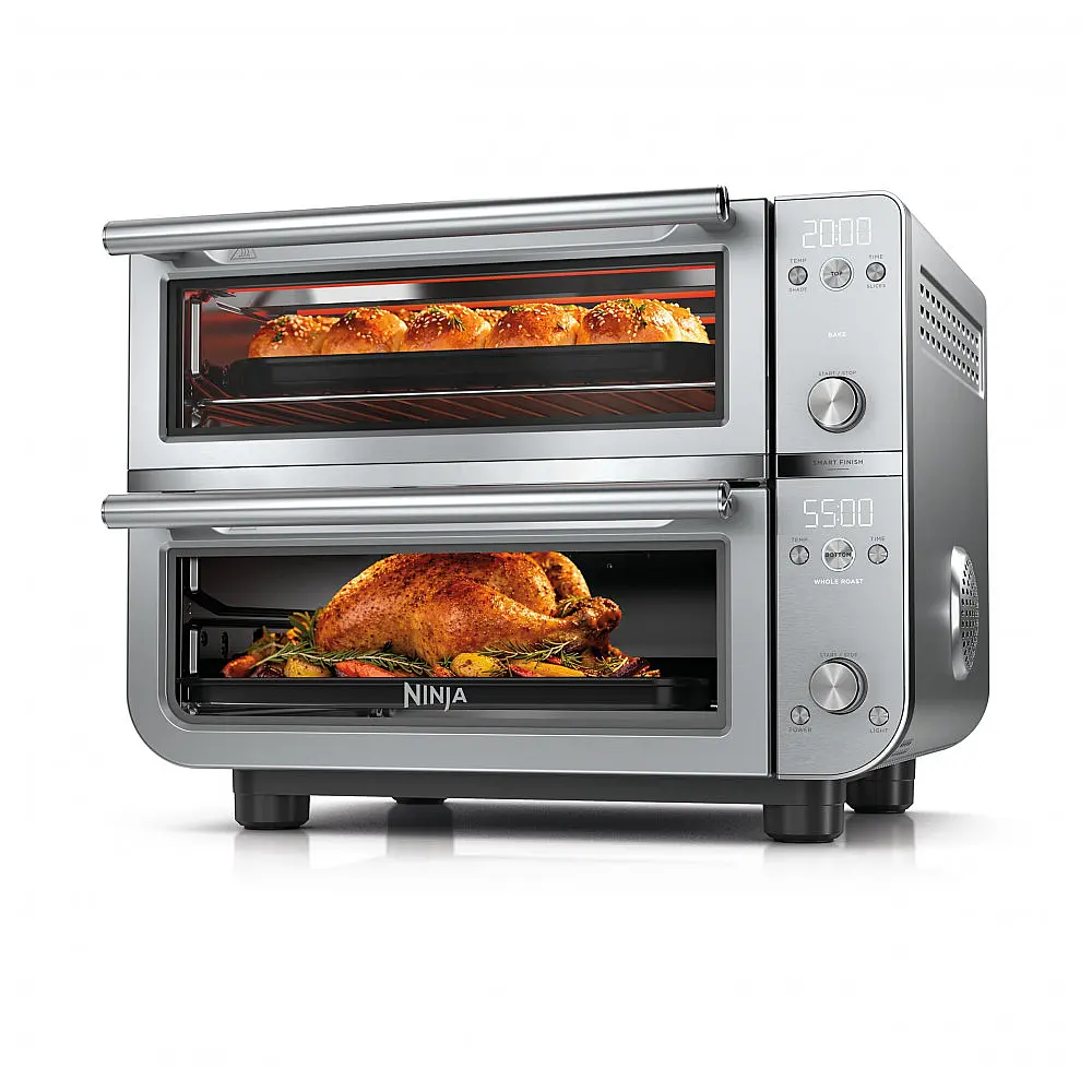 Forno Elétrico de Bancada Ninja Double Oven Pro Smart XL Air Fryer 12 em 1 28 L Prata